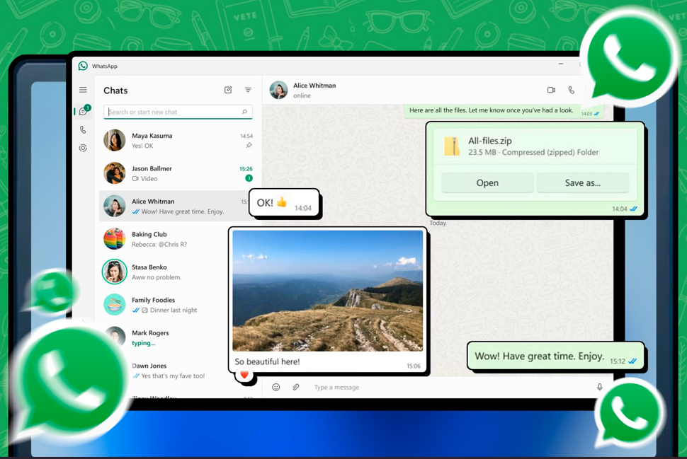 WhatsApp 网页版扫码登录示意图